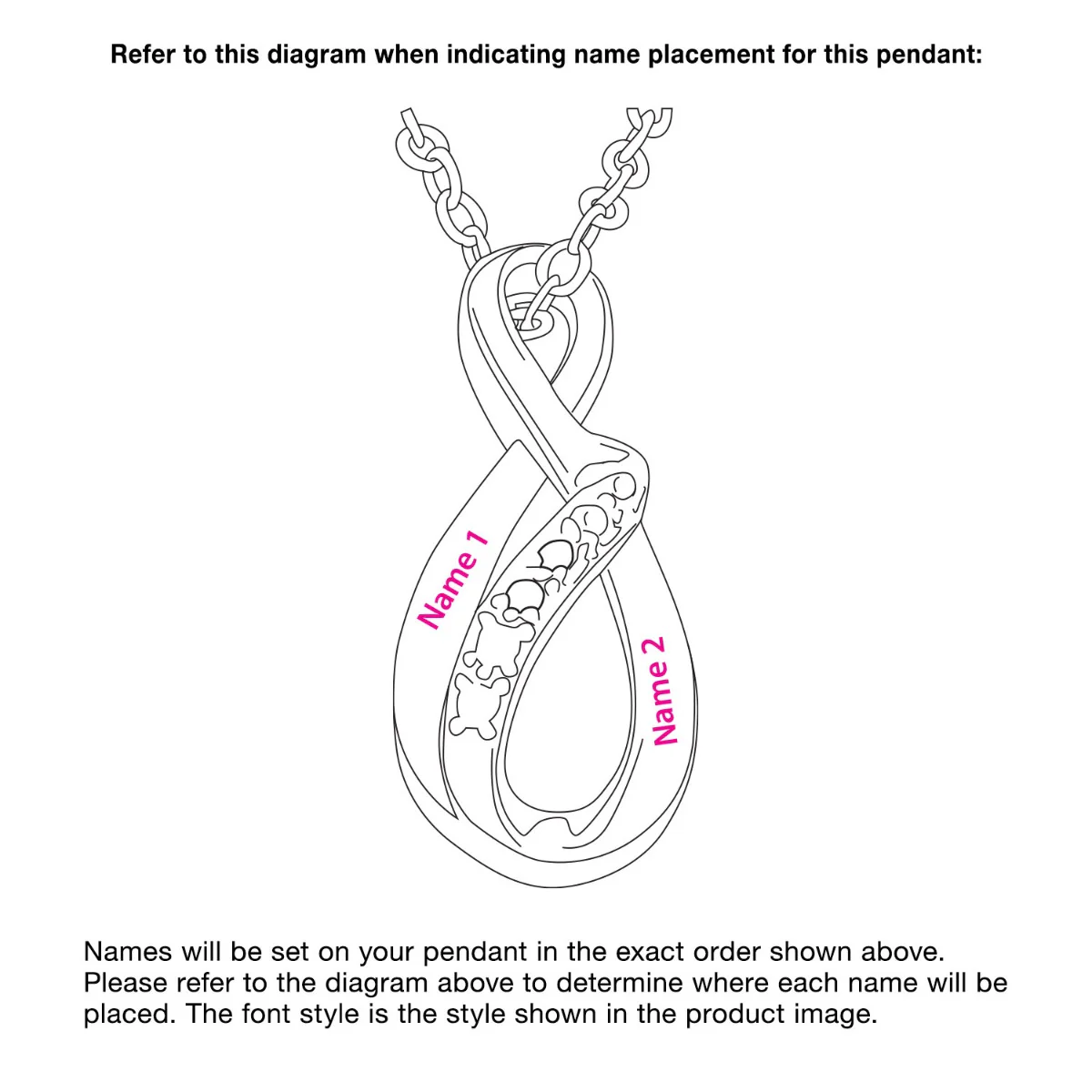 Personalized Diamond Accent Swirl Infinity Necklace - Image 6