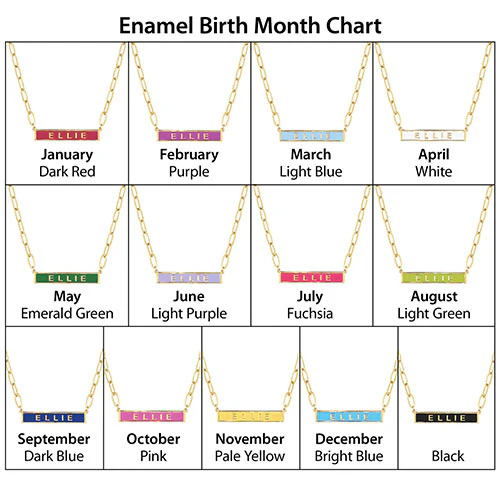 Personalized Enamel Bar on Paperclip Chain Necklace - Image 8