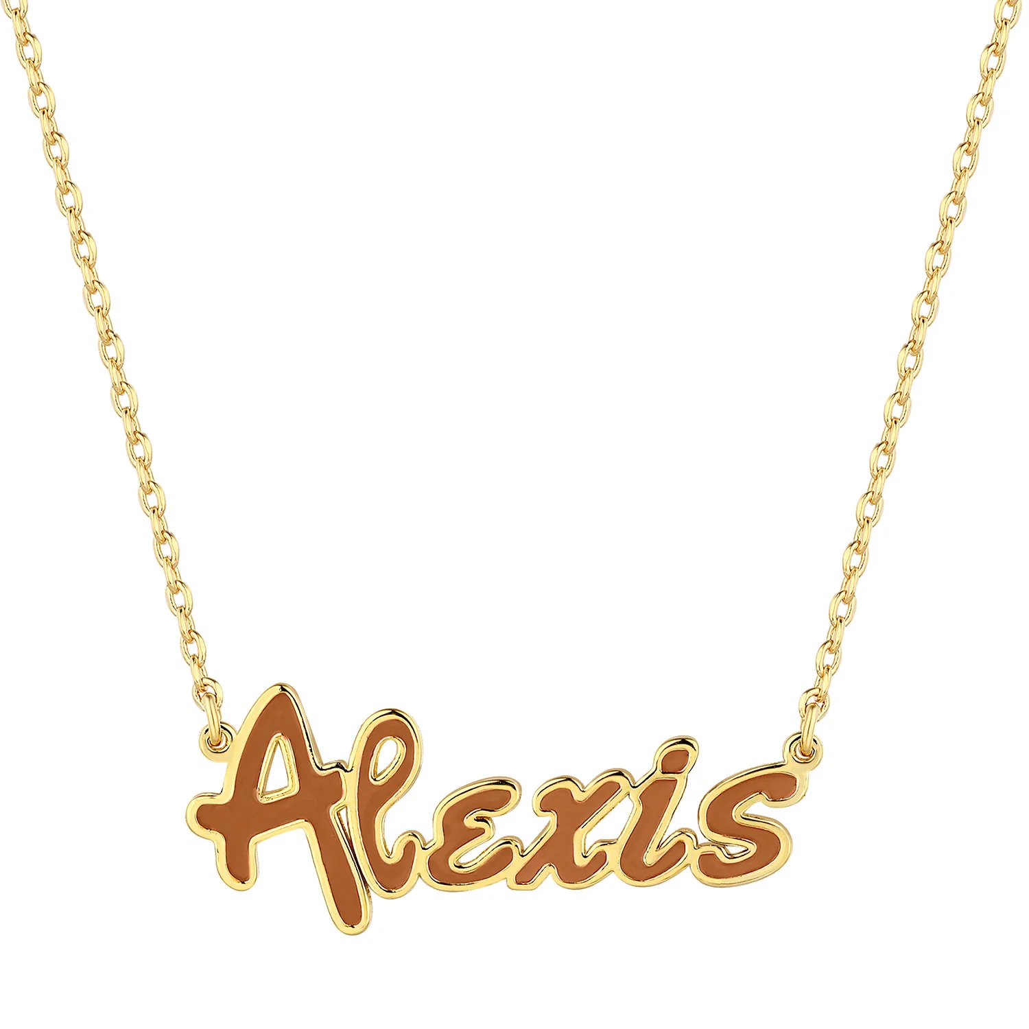 Personalized Enamel Bold Name Necklace - New Fall Colors - Image 4