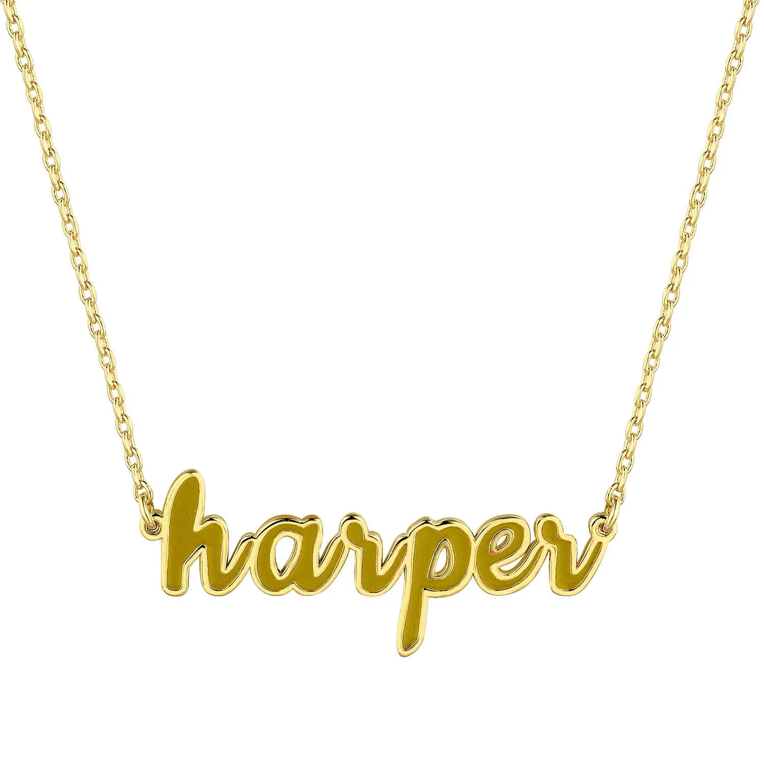 Personalized Enamel Lowercase Script Name Necklace - New Fall Colors - Image 4