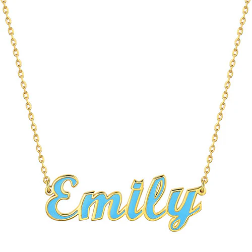 Personalized Enamel Script Name Necklace - Image 4