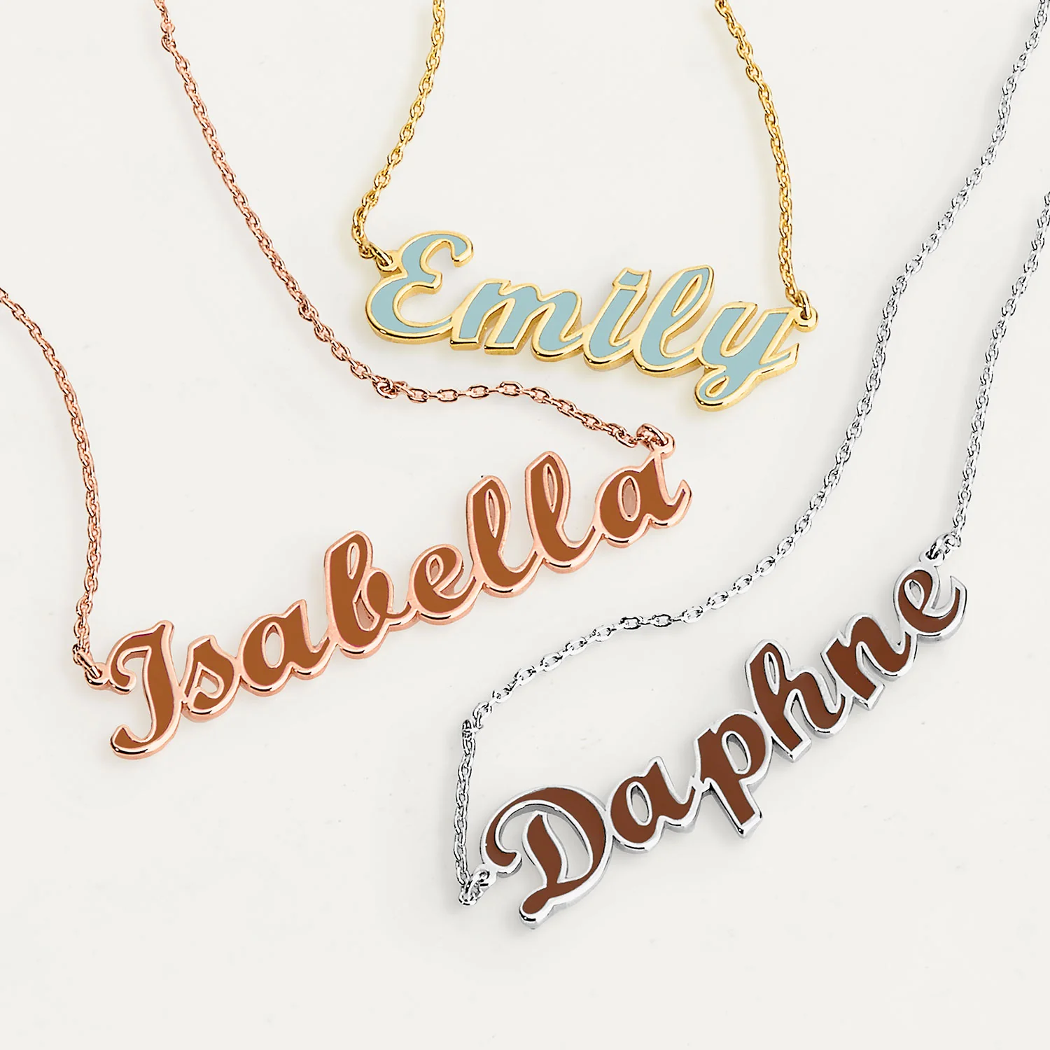Personalized Enamel Script Name Necklace - New Fall Colors