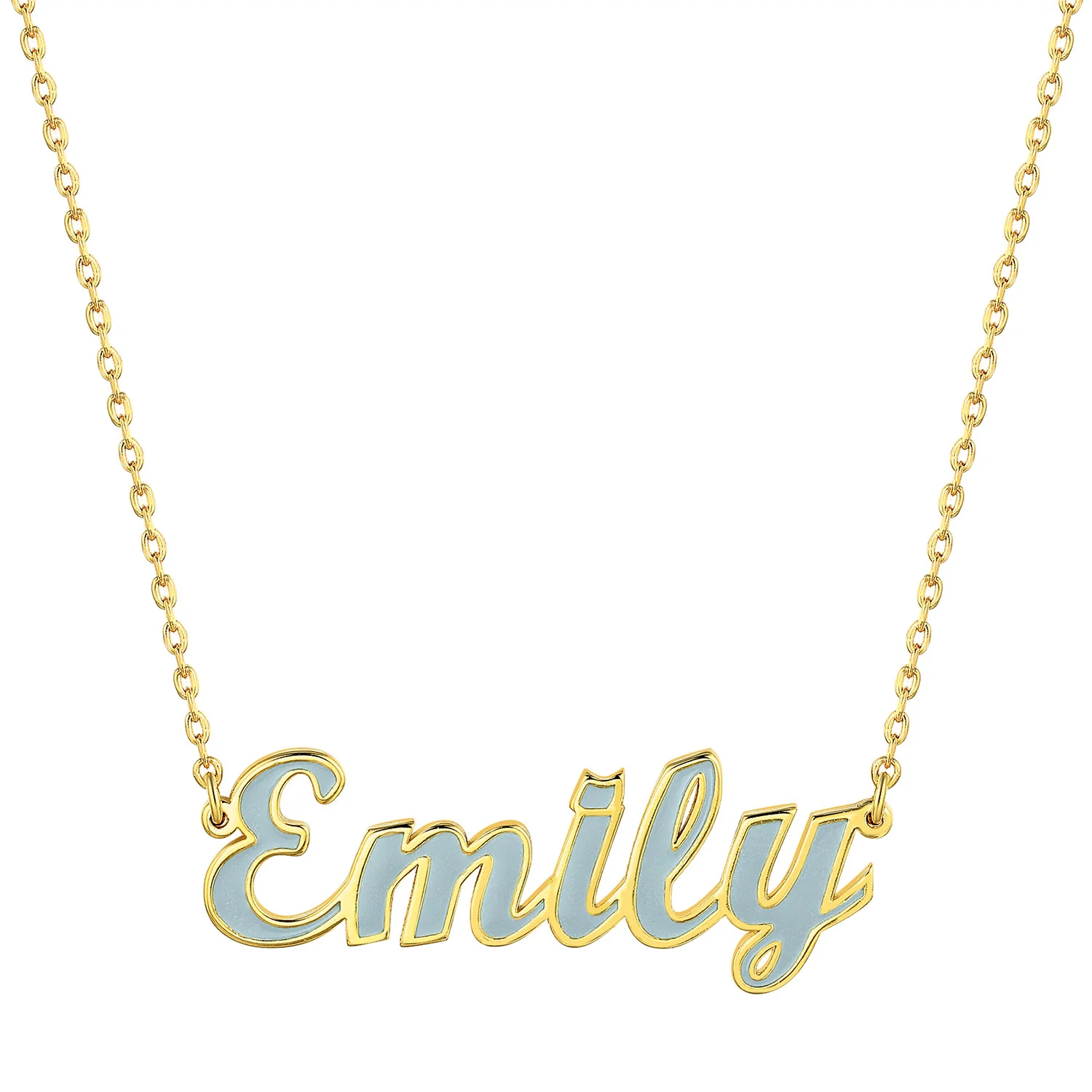 Personalized Enamel Script Name Necklace - New Fall Colors - Image 4