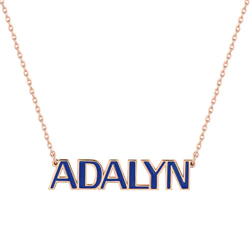 Personalized Enamel Uppercase Name Necklace - Image 6