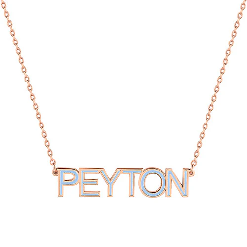 Personalized Enamel Uppercase Name Necklace - Image 6