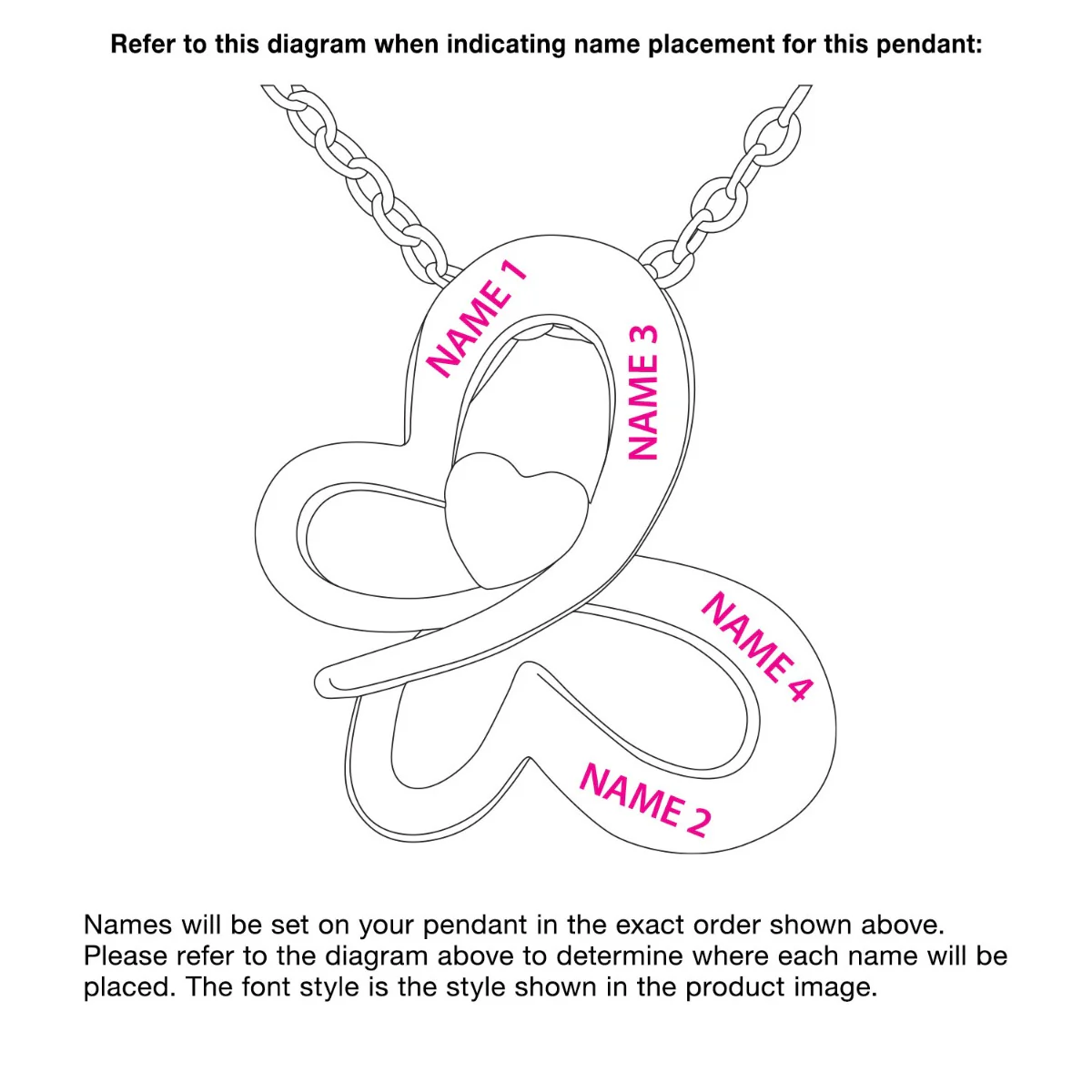 Personalized Engraved Butterfly with Heart Necklace - Image 8