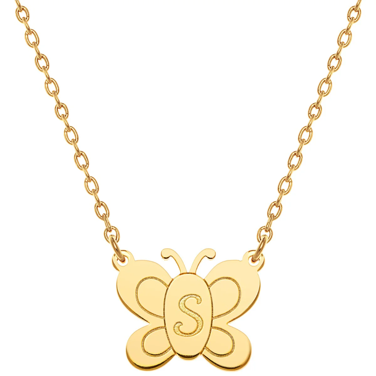 Personalized Engraved Initial Butterfly Necklace - Image 4
