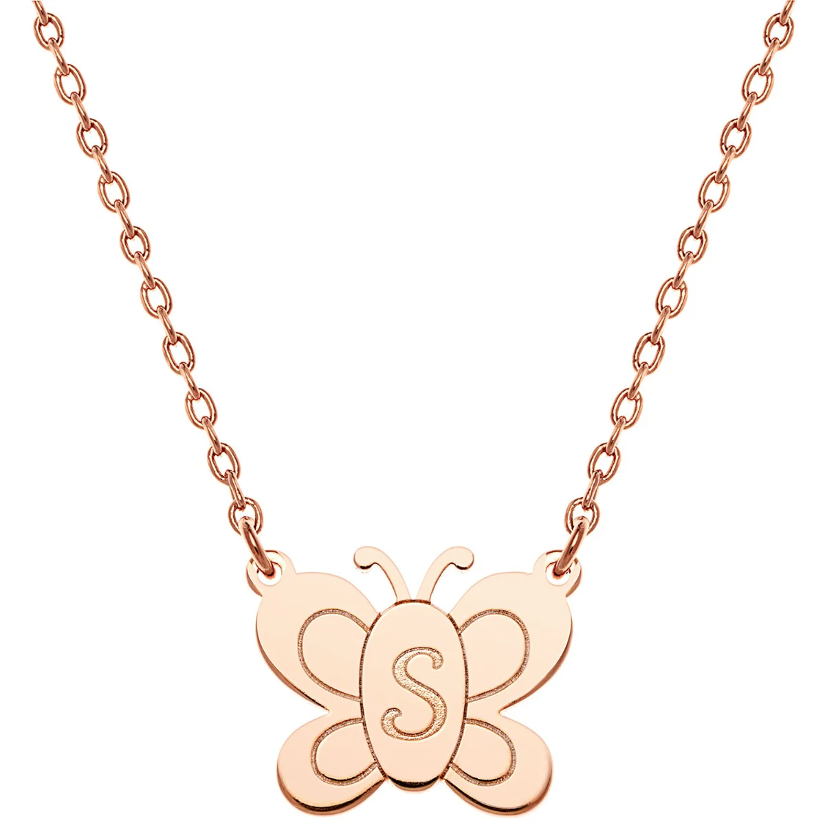 Personalized Engraved Initial Butterfly Necklace - Image 6