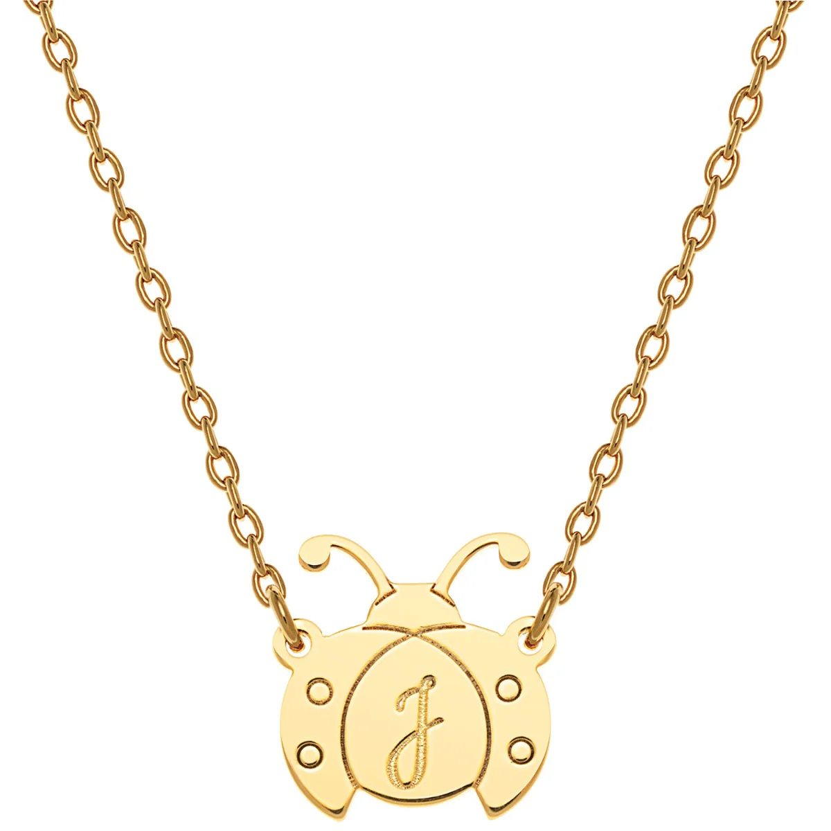 Personalized  Engraved Initial Ladybug Necklace - Image 4