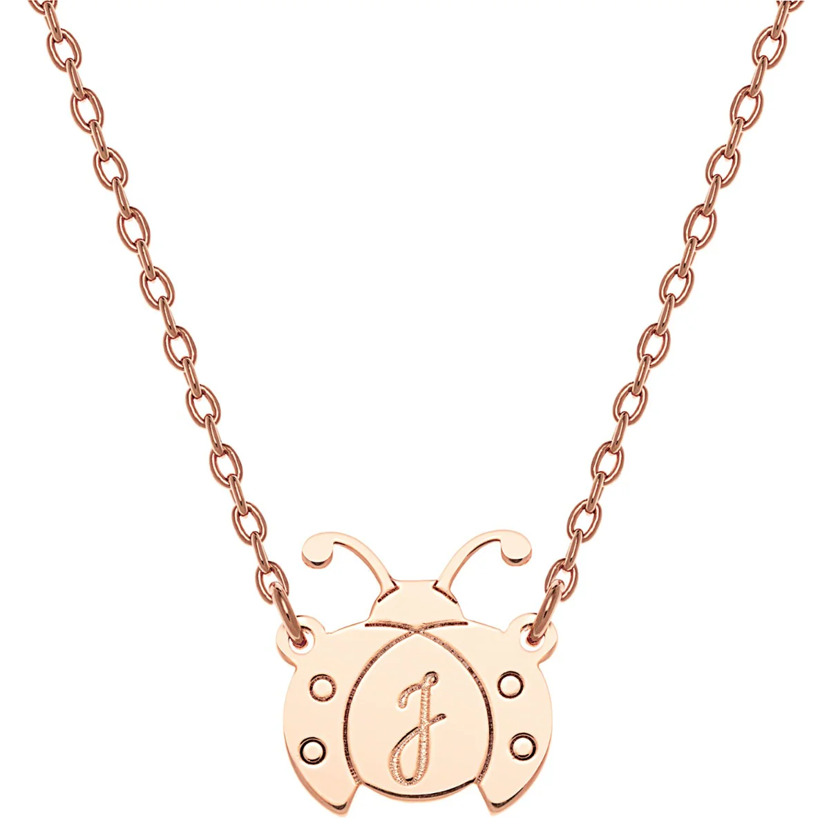 Personalized  Engraved Initial Ladybug Necklace - Image 6