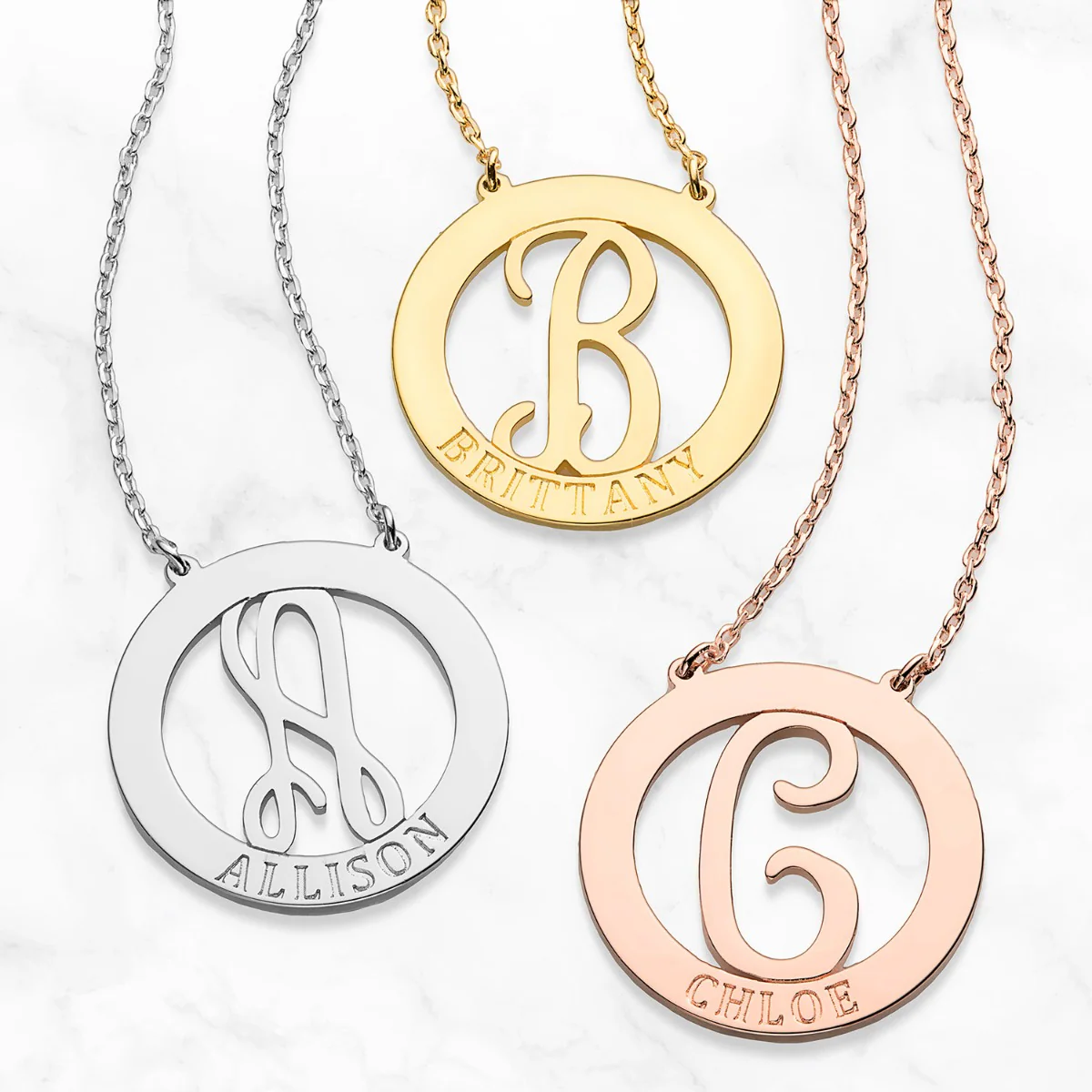 Personalized Engraved Initial Letter Necklace