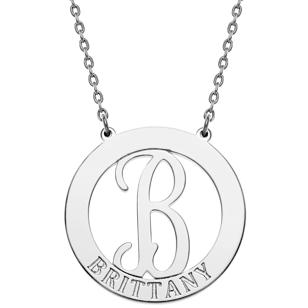 Personalized Engraved Initial Letter Necklace - Image 2