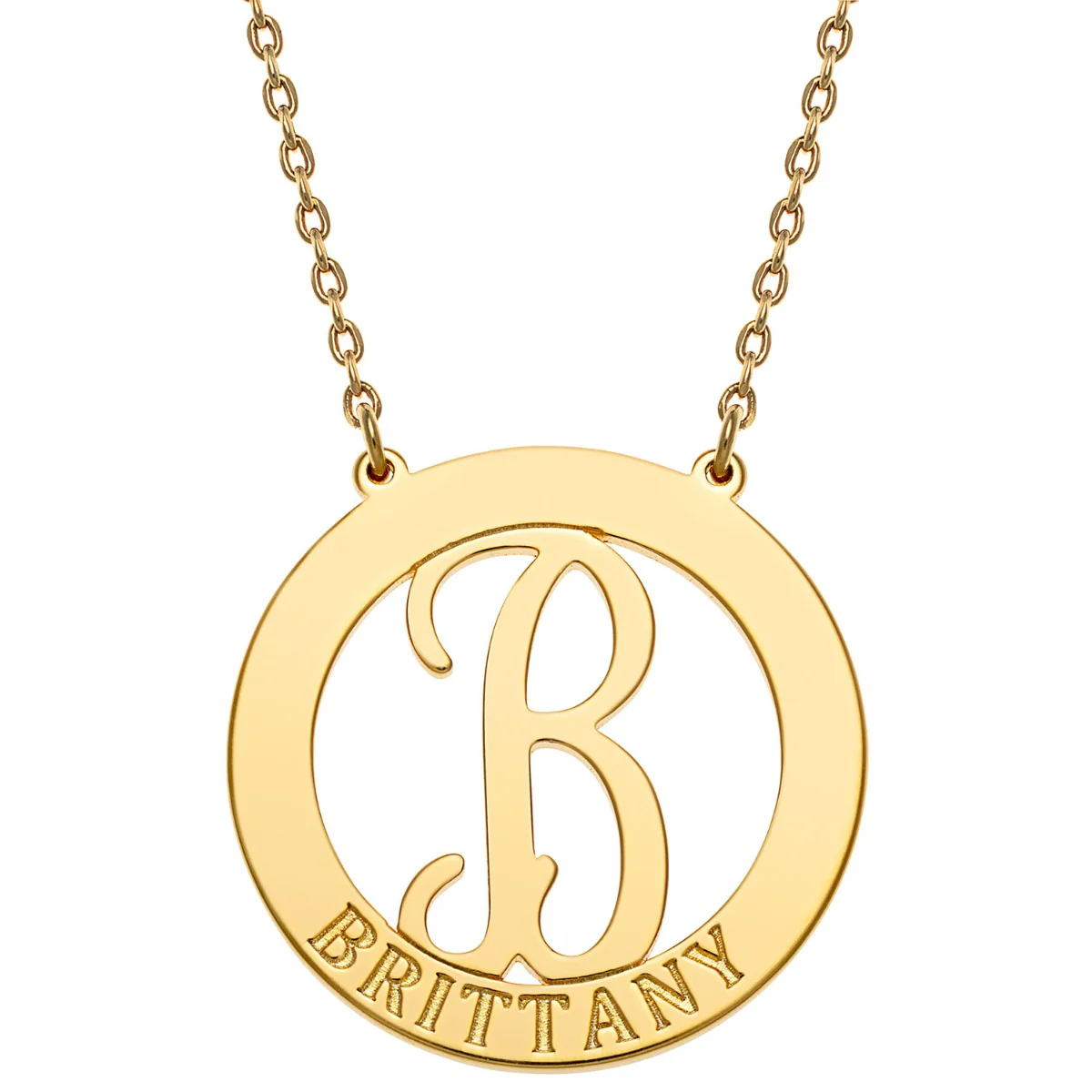 Personalized Engraved Initial Letter Necklace - Image 4