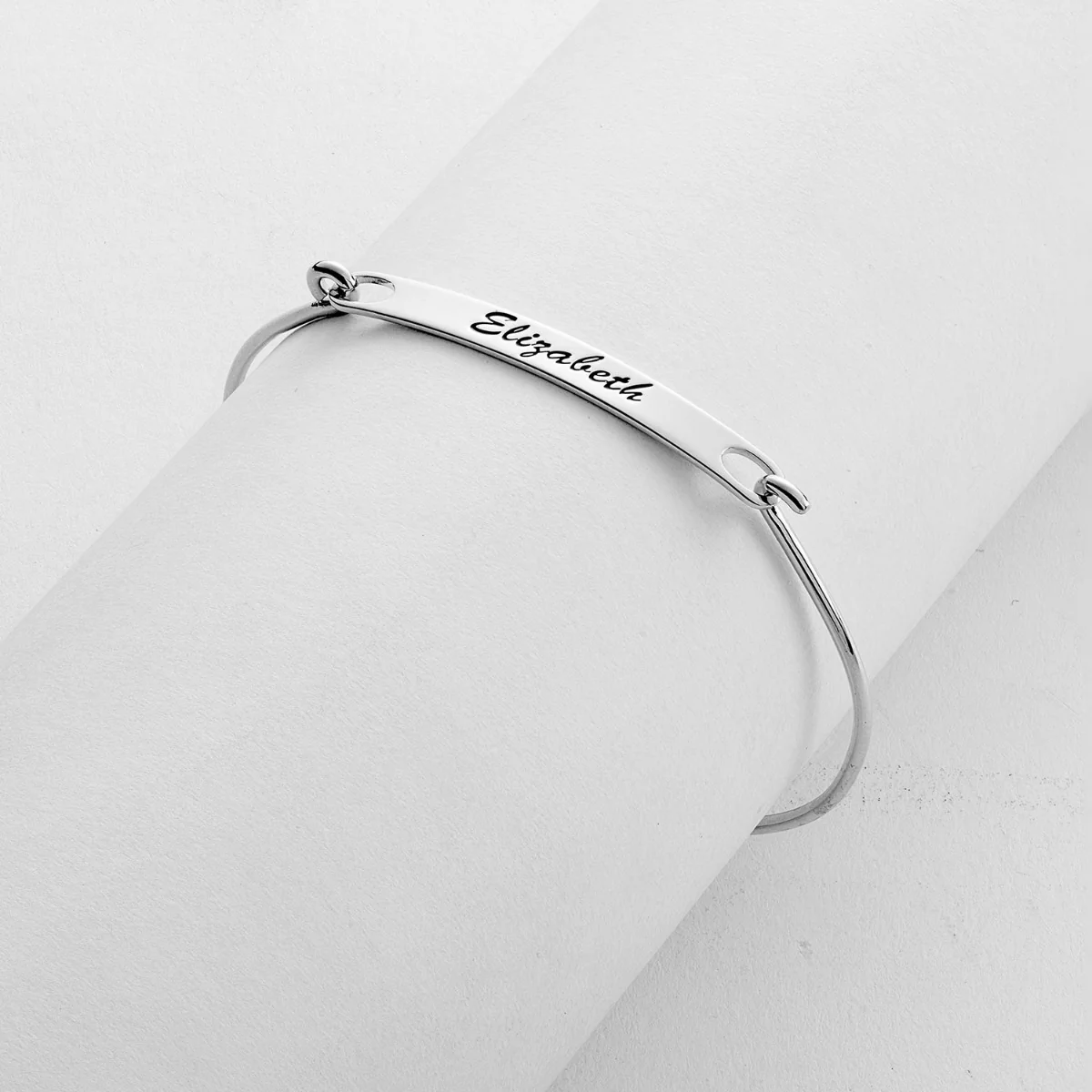 Personalized Engraved Name ID Bangle Bracelet - Image 3