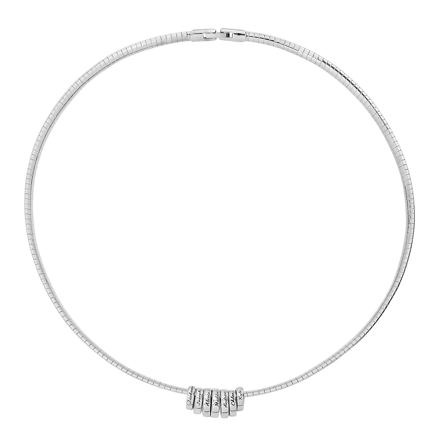 Personalized Engraved Slider Charms Omega Chain Necklace - Image 2