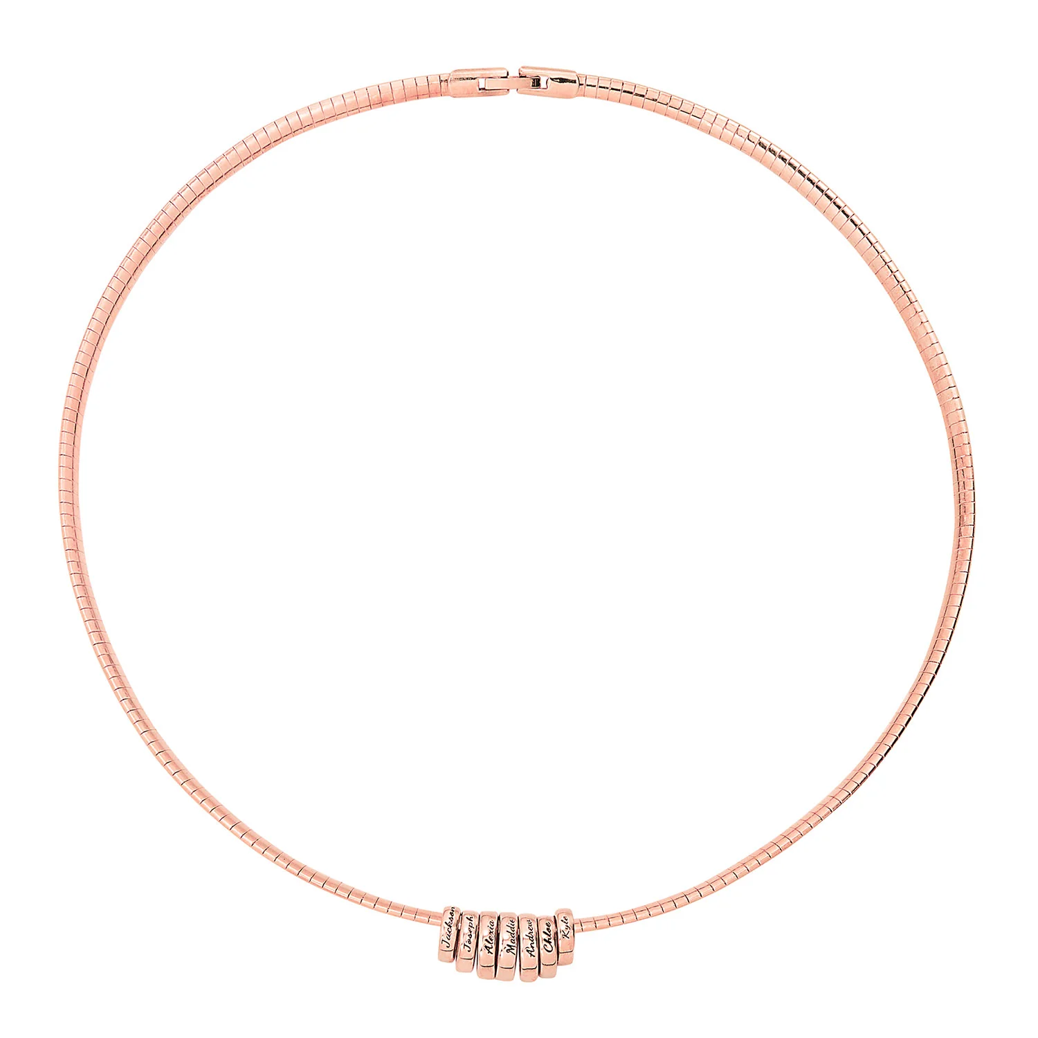 Personalized Engraved Slider Charms Omega Chain Necklace - Image 7