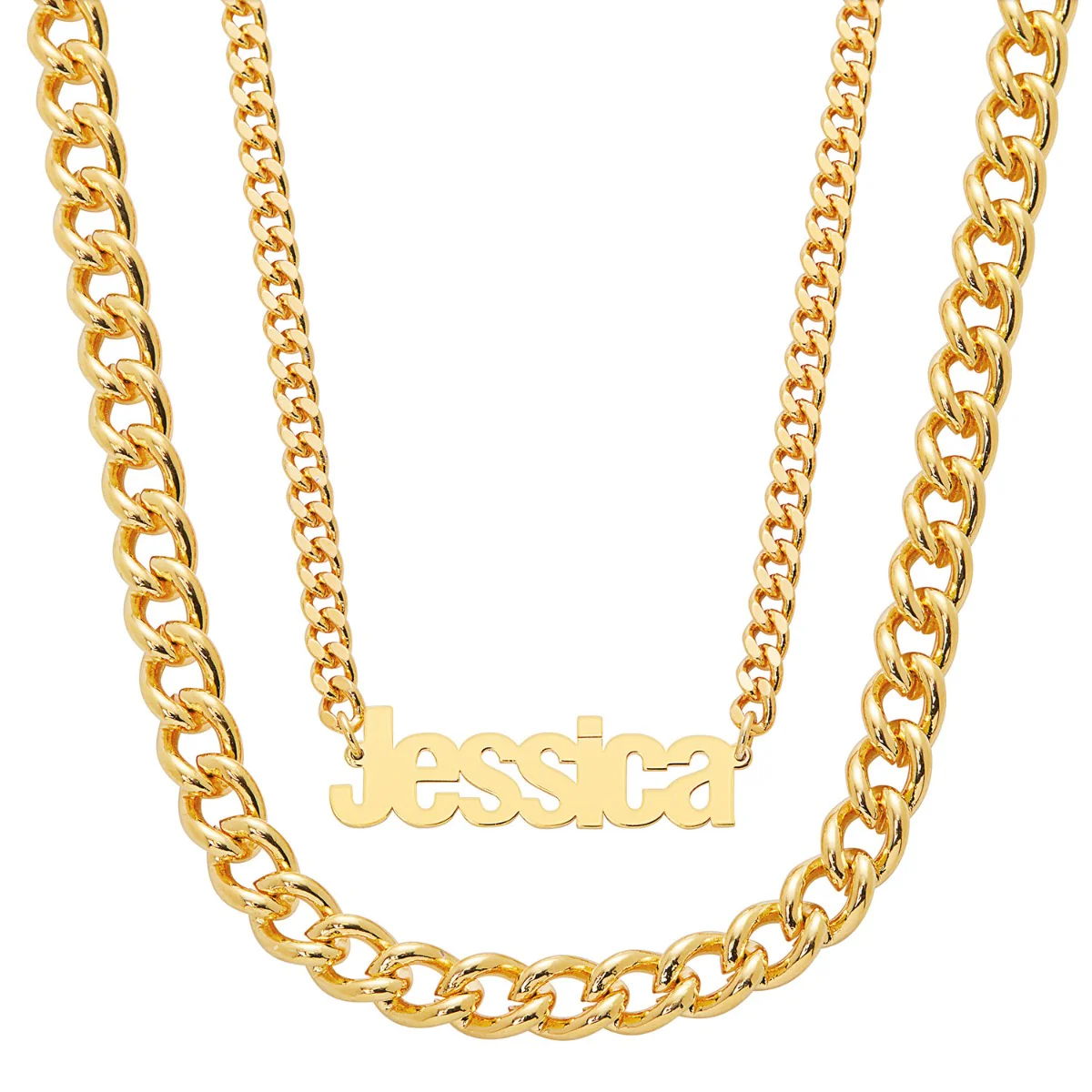 Personalized Layered Cutout Name Necklace - Image 4