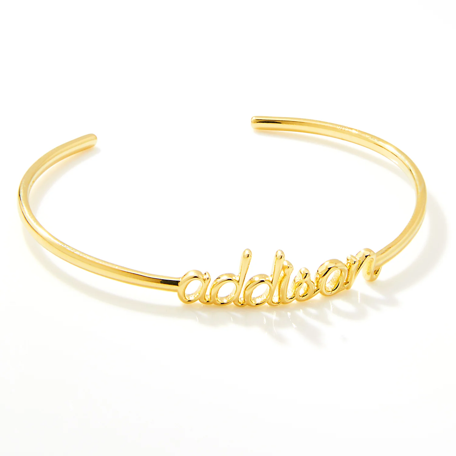 Personalized Lowercase Script Name Cuff Bracelet - Image 2