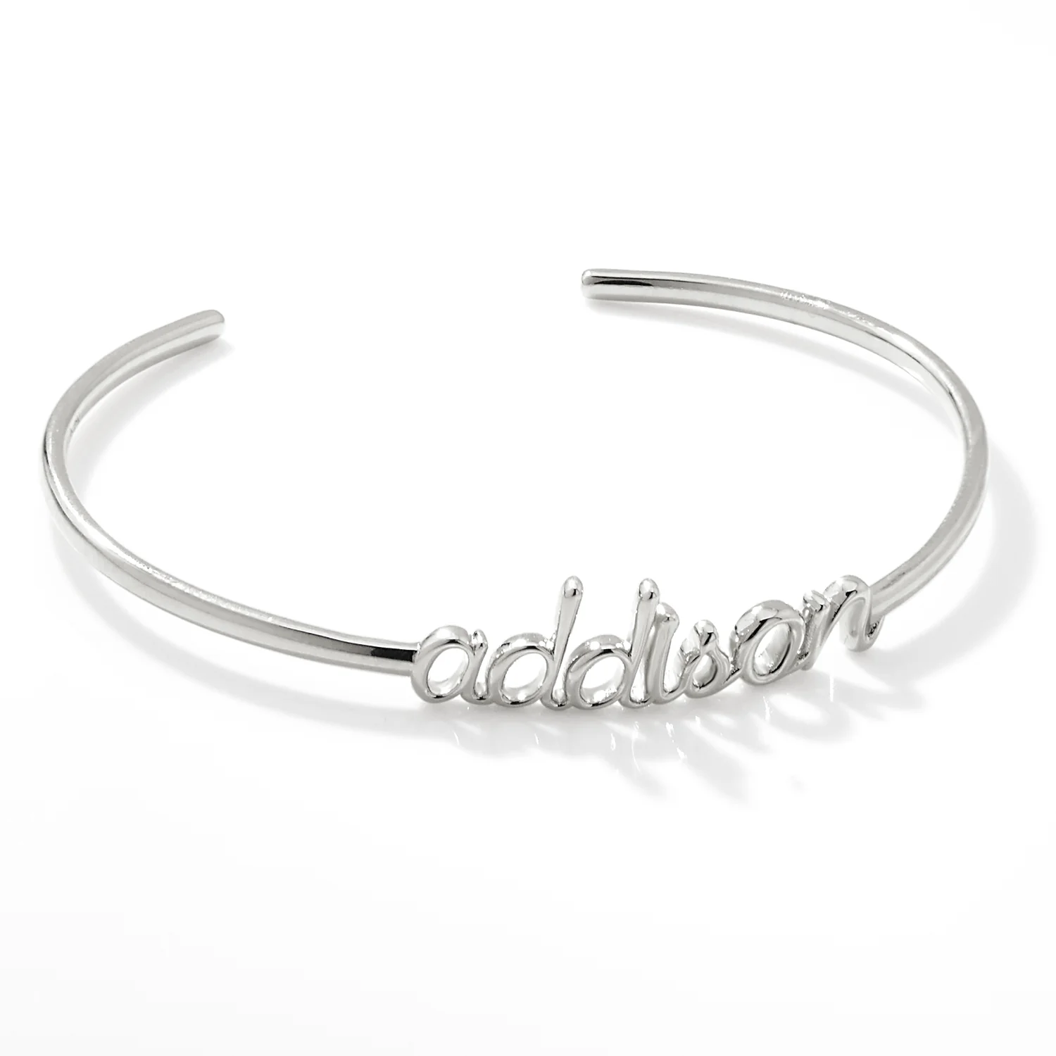 Personalized Lowercase Script Name Cuff Bracelet - Image 4