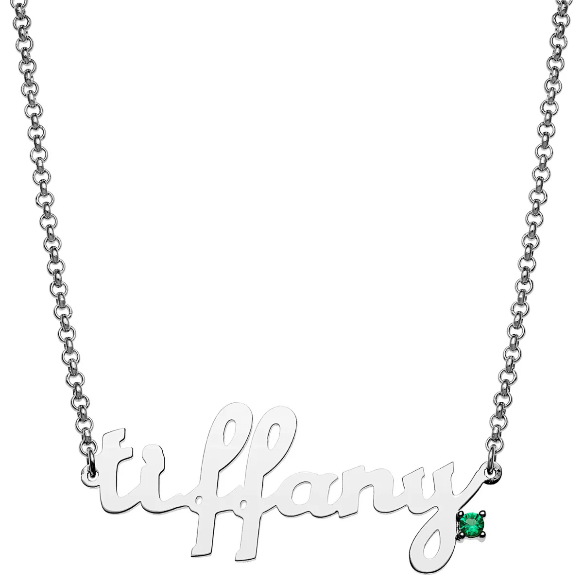 Personalized Lowercase Script Name with Birthstone Accent Necklace - Image 2