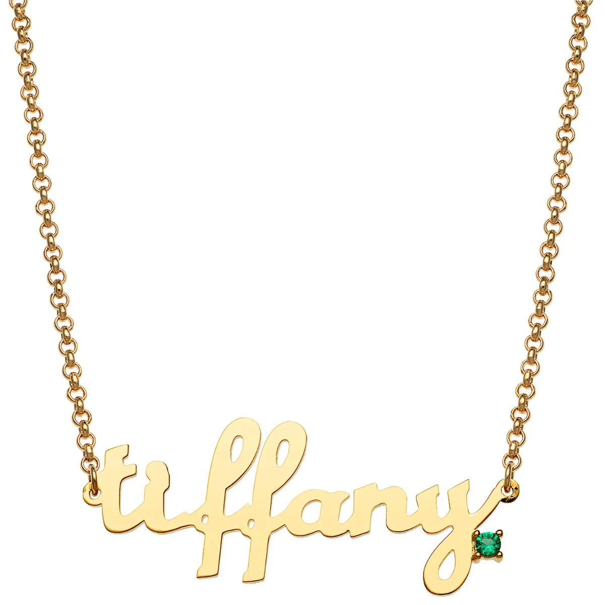 Personalized Lowercase Script Name with Birthstone Accent Necklace - Image 3