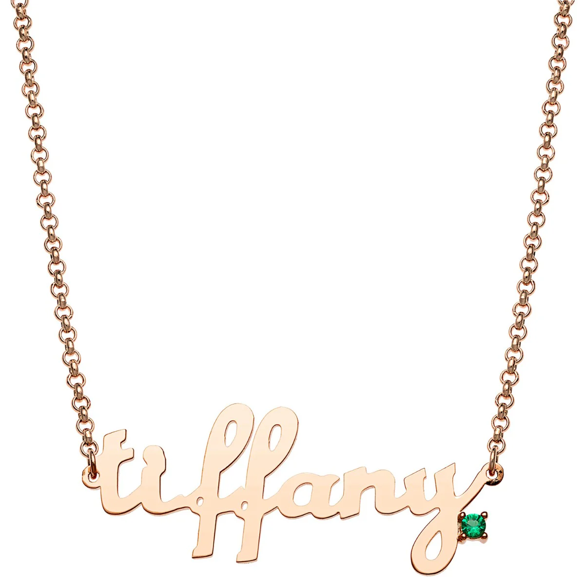Personalized Lowercase Script Name with Birthstone Accent Necklace - Image 4