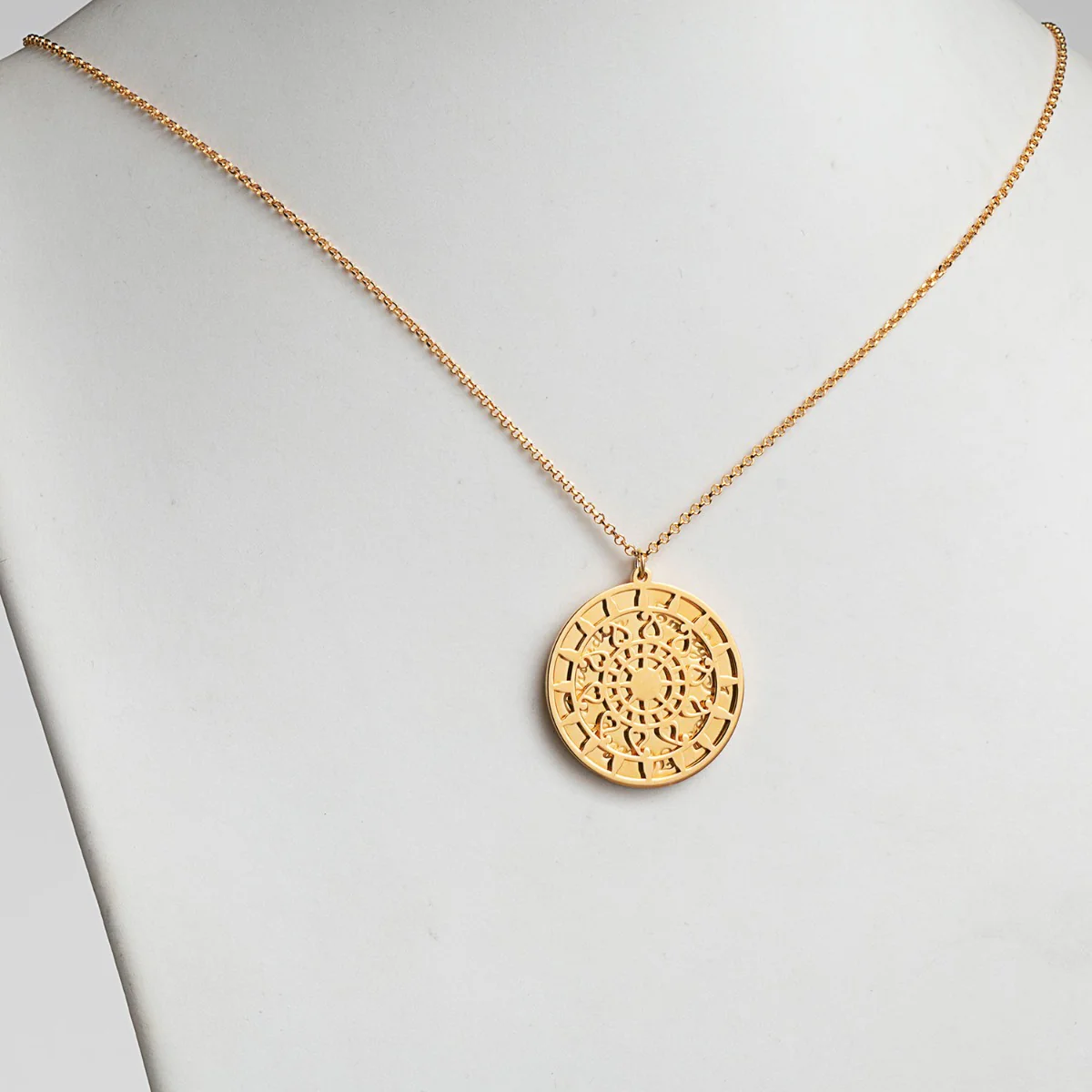 Personalized Mandala Family Name Double Disc Necklace - Image 4