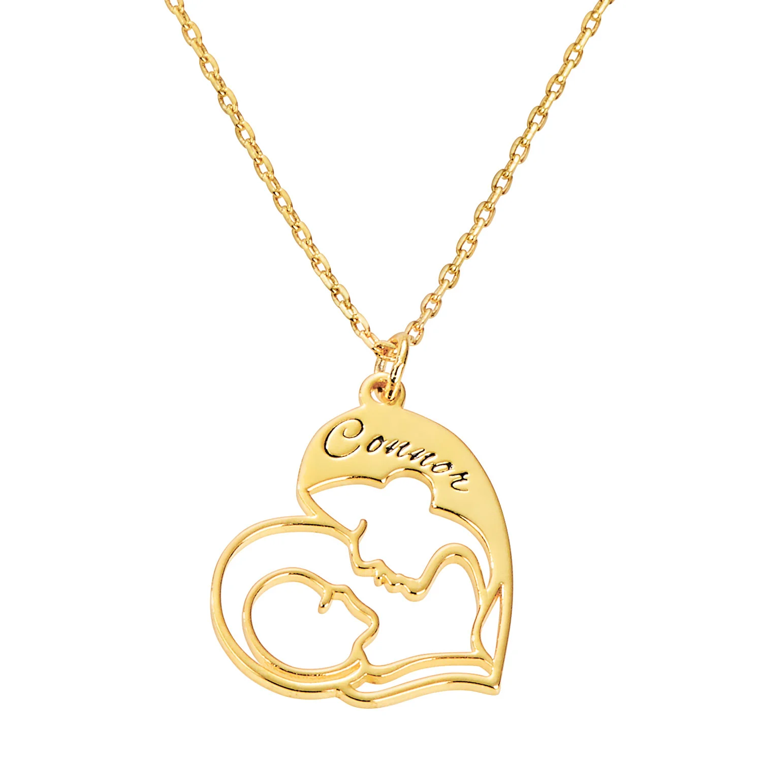 Personalized Mother and Child Heart Necklace - Image 4