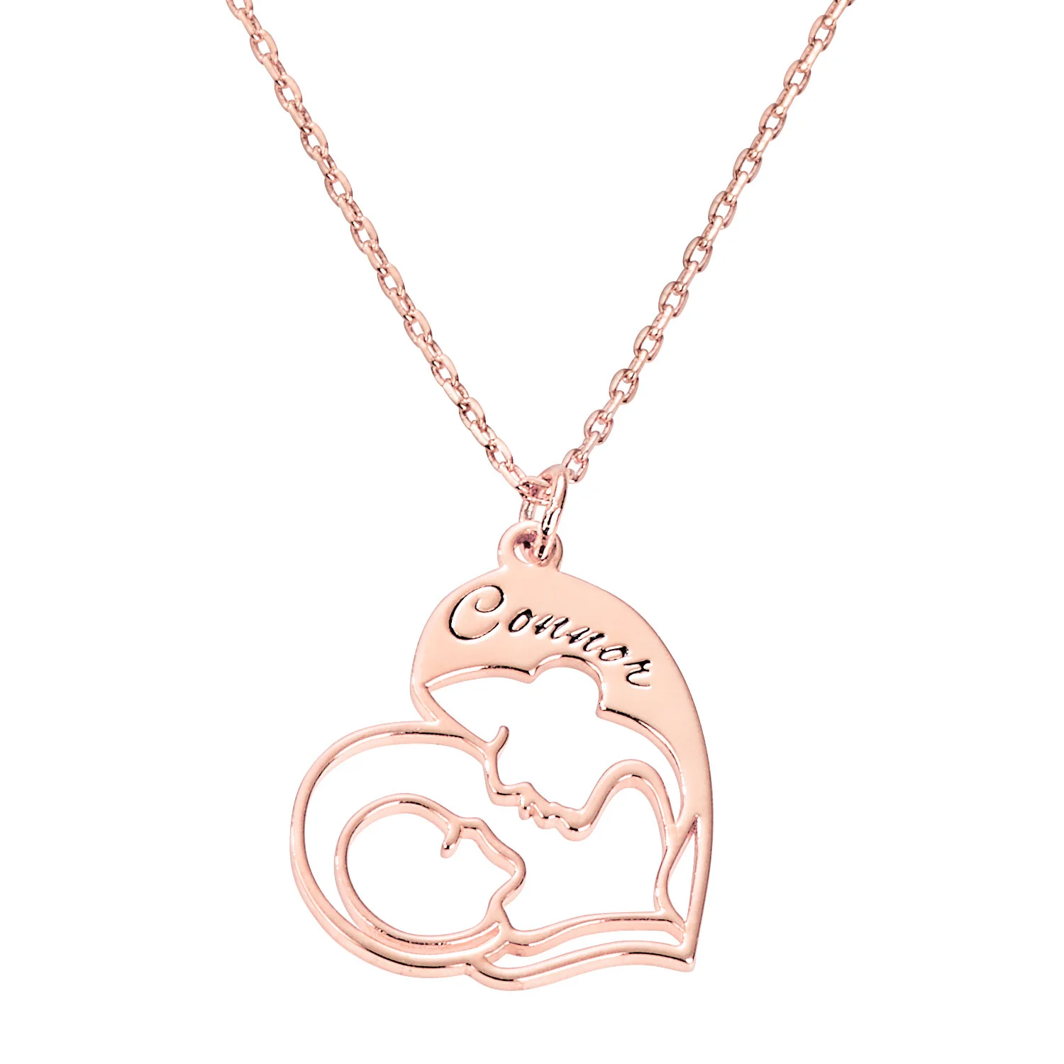 Personalized Mother and Child Heart Necklace - Image 5