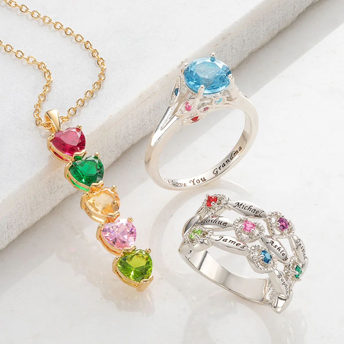 Personalized Mother's and Grandmother's Birthstone Ring - Image 5