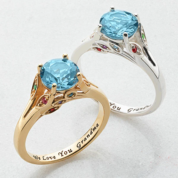 Personalized Mother's and Grandmother's Birthstone Ring - Image 3