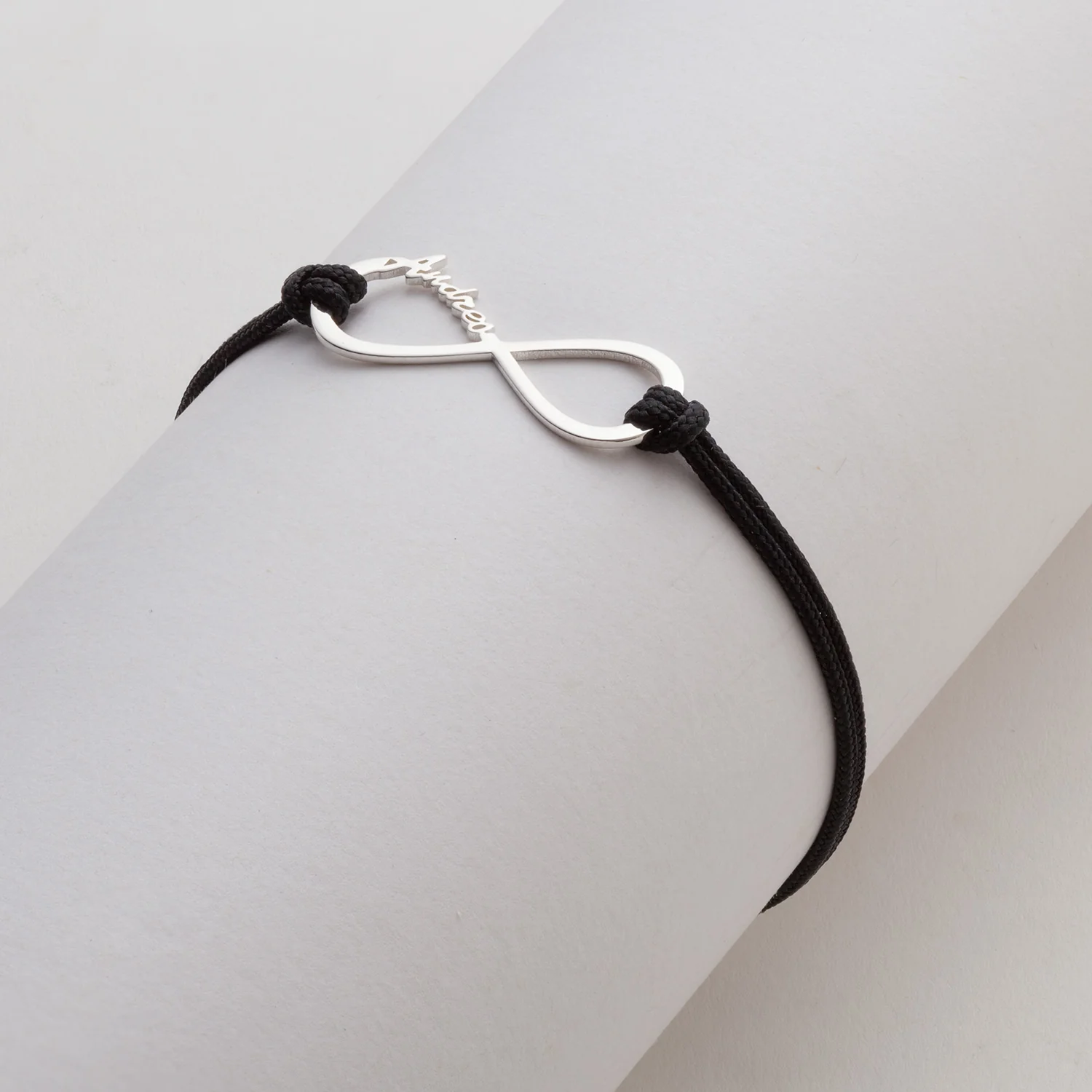 Personalized Name Infinity with Black Cord Bracelet - Image 2