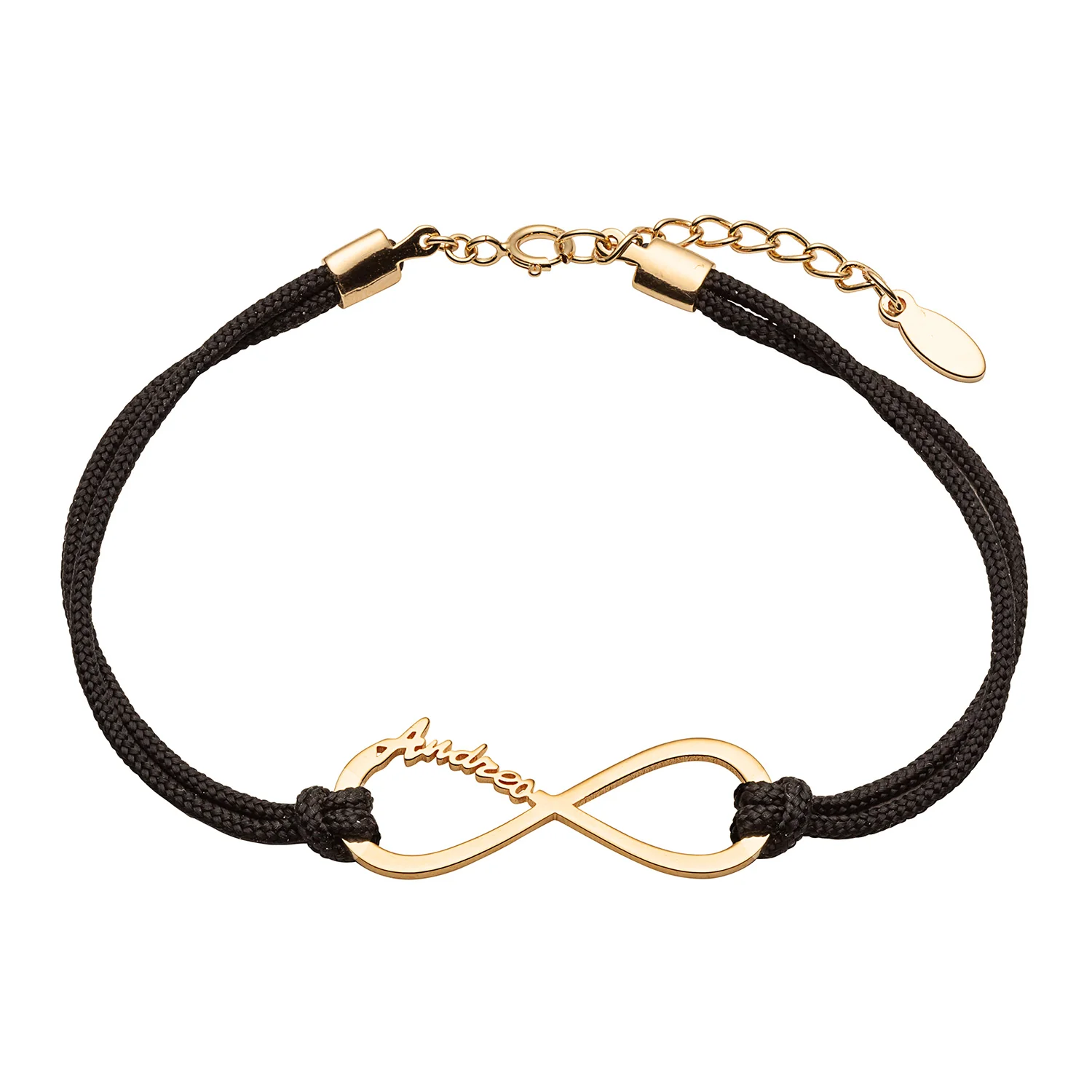 Personalized Name Infinity with Black Cord Bracelet - Image 3