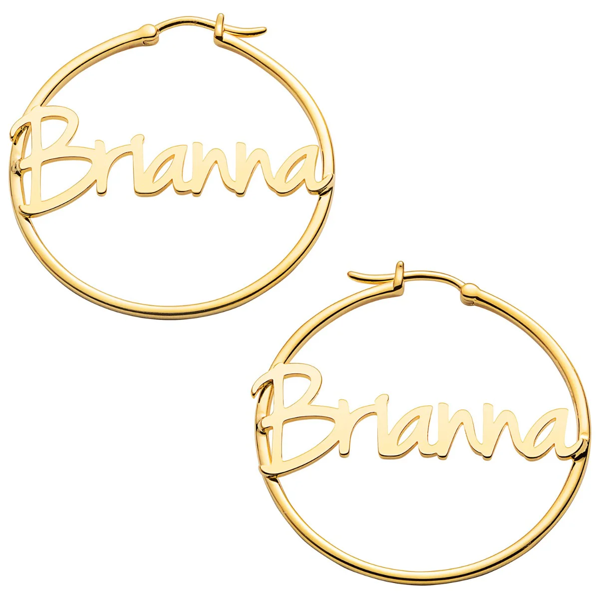 Personalized Name Medium Hoop Earrings - Image 5