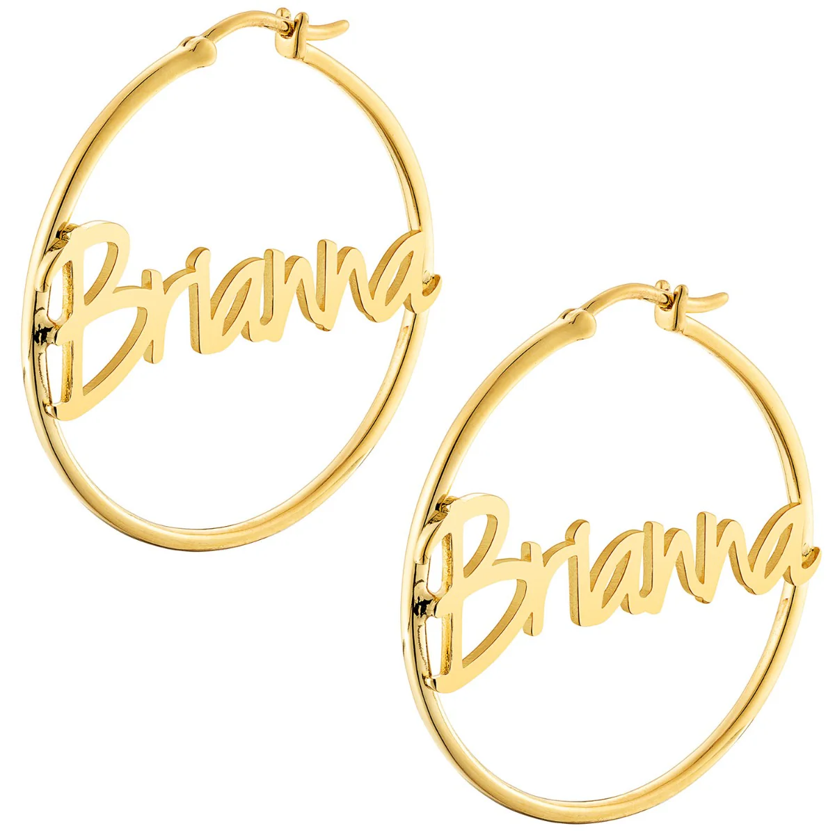 Personalized Name Medium Hoop Earrings - Image 6
