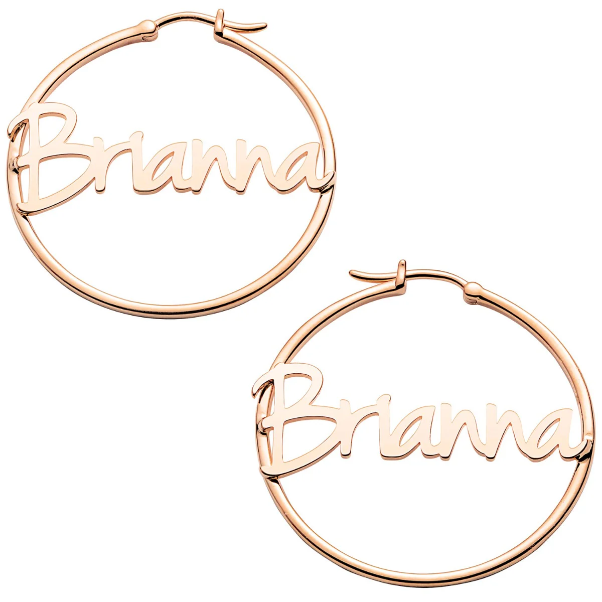 Personalized Name Medium Hoop Earrings - Image 8