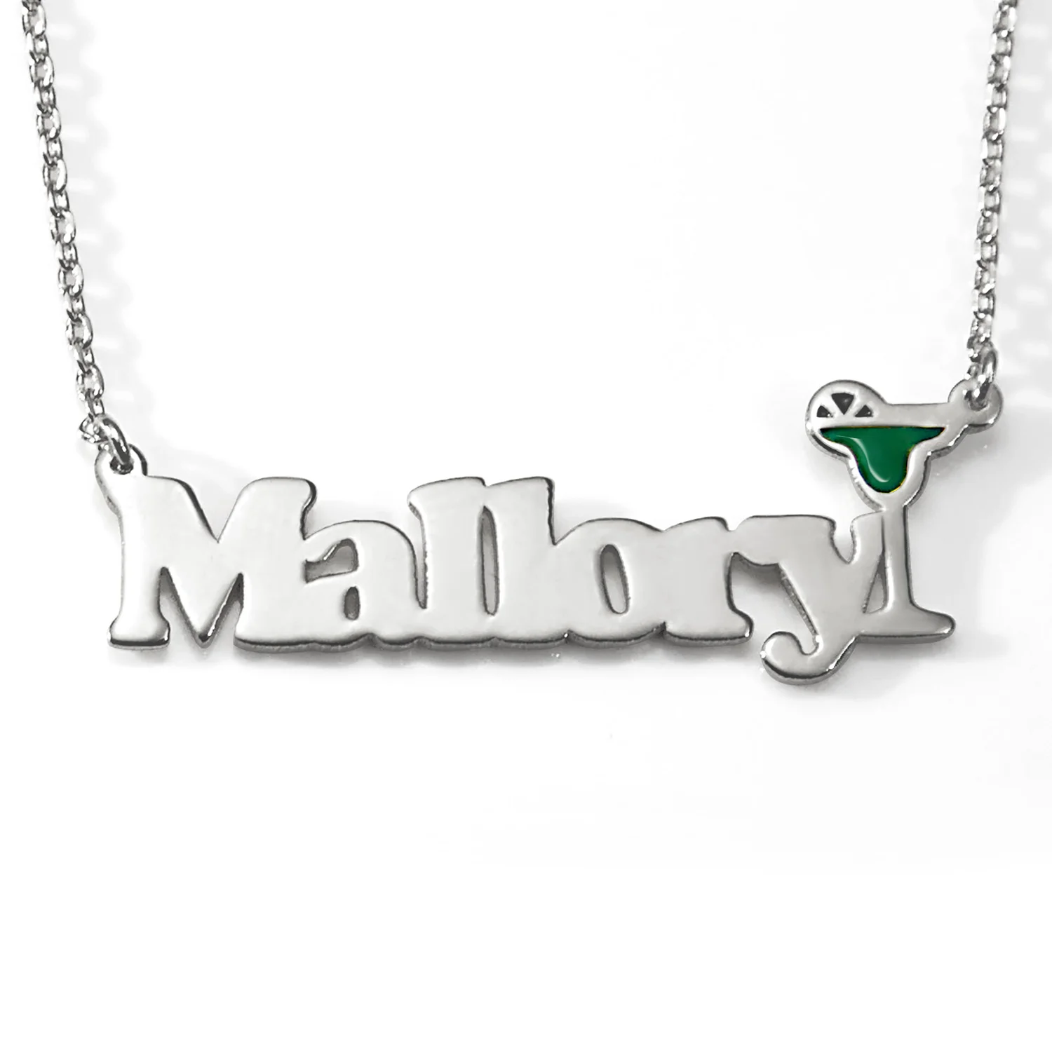 Personalized Name Necklace with Enamel Margarita Accent - Image 3