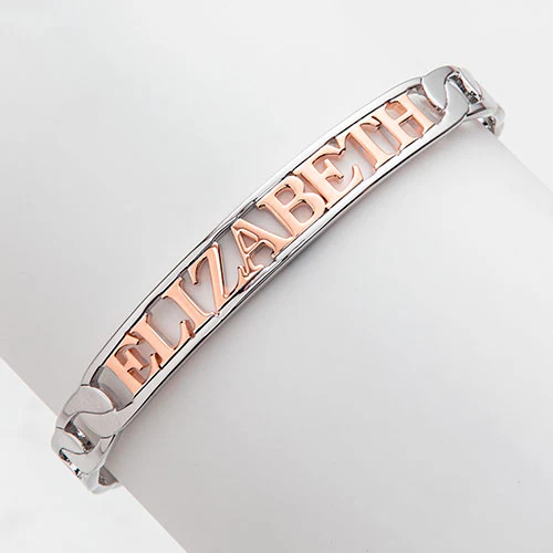 Personalized Plaque Name Frozen Curb Chain Cuff Bracelet - Image 6