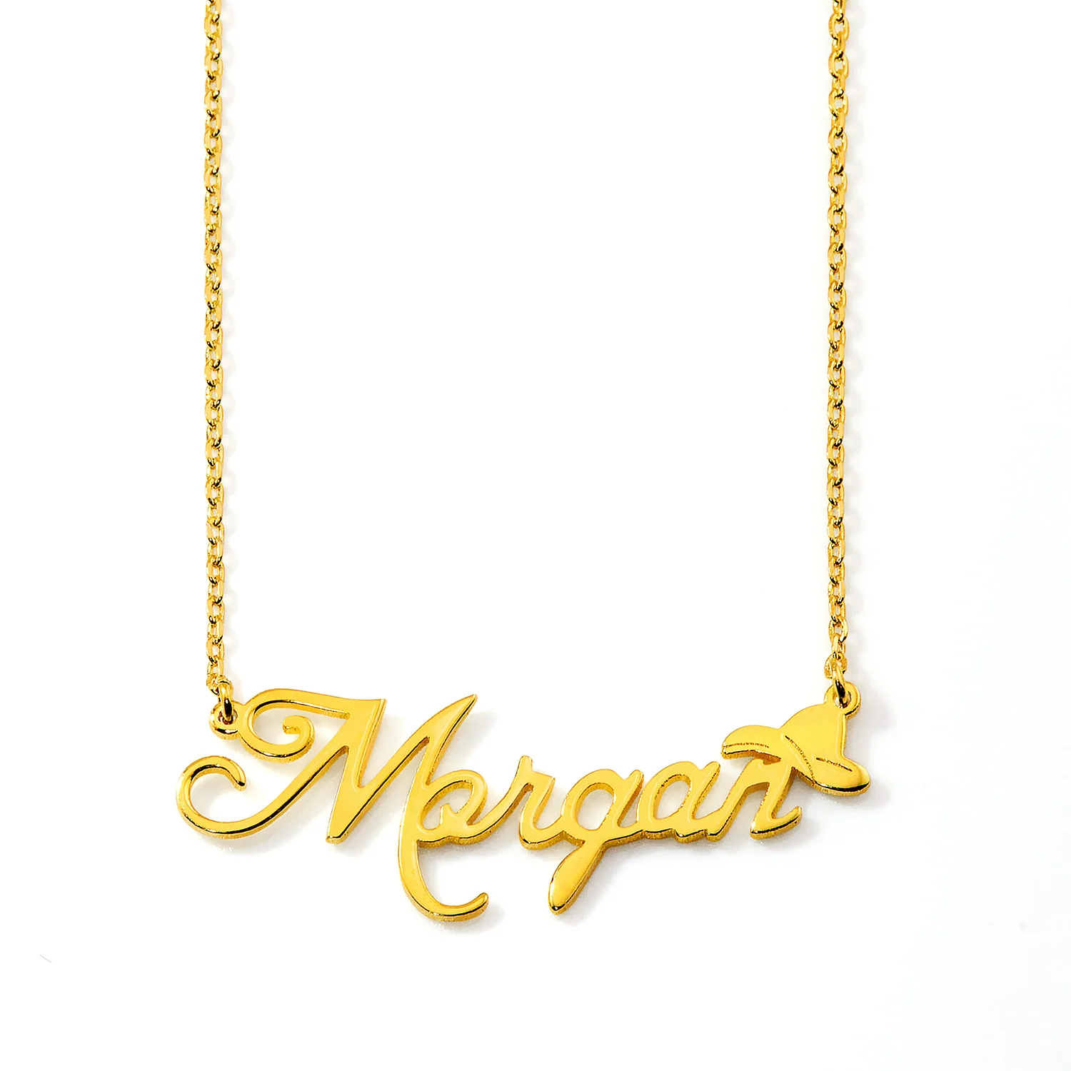 Personalized Script Name Necklace with Cowboy Hat - Image 3