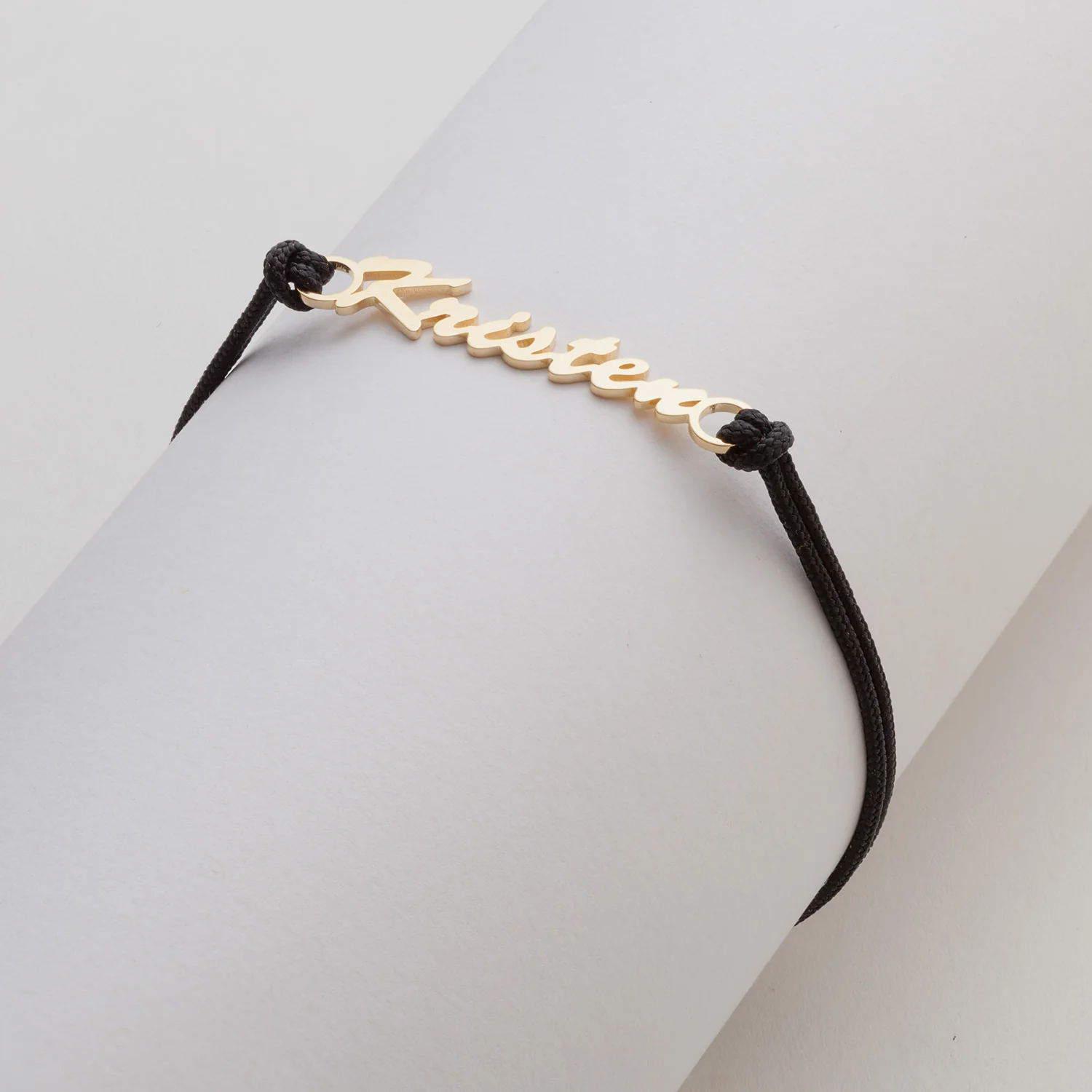 Personalized Script Name with Black Cord Bracelet - Image 4