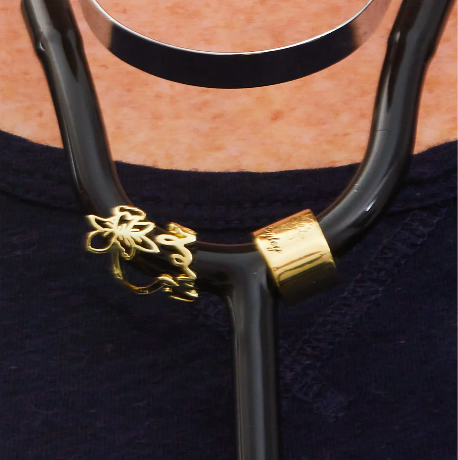 Personalized Triple Wrap Stethoscope Slide Charm – Silver, Gold & Rose Gold Plated - Image 6