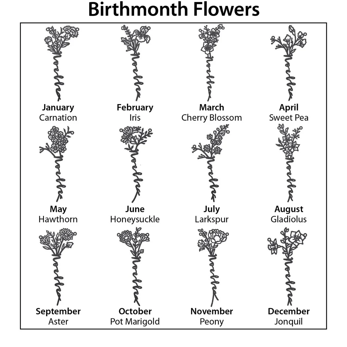Personalized Vertical Script Name with Birthmonth Flower Necklace - Image 8