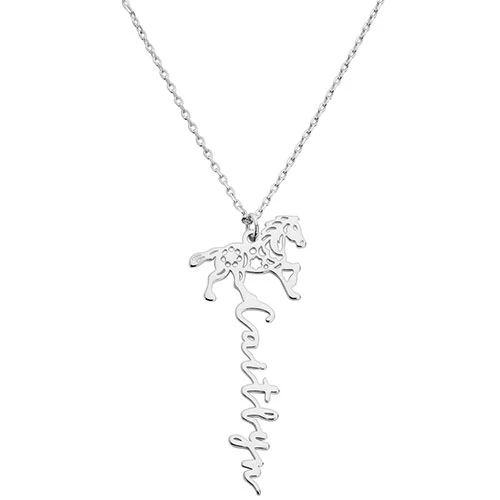 Personalized Vertical Script Name with Chinese Zodiac Sign Necklace - Image 2