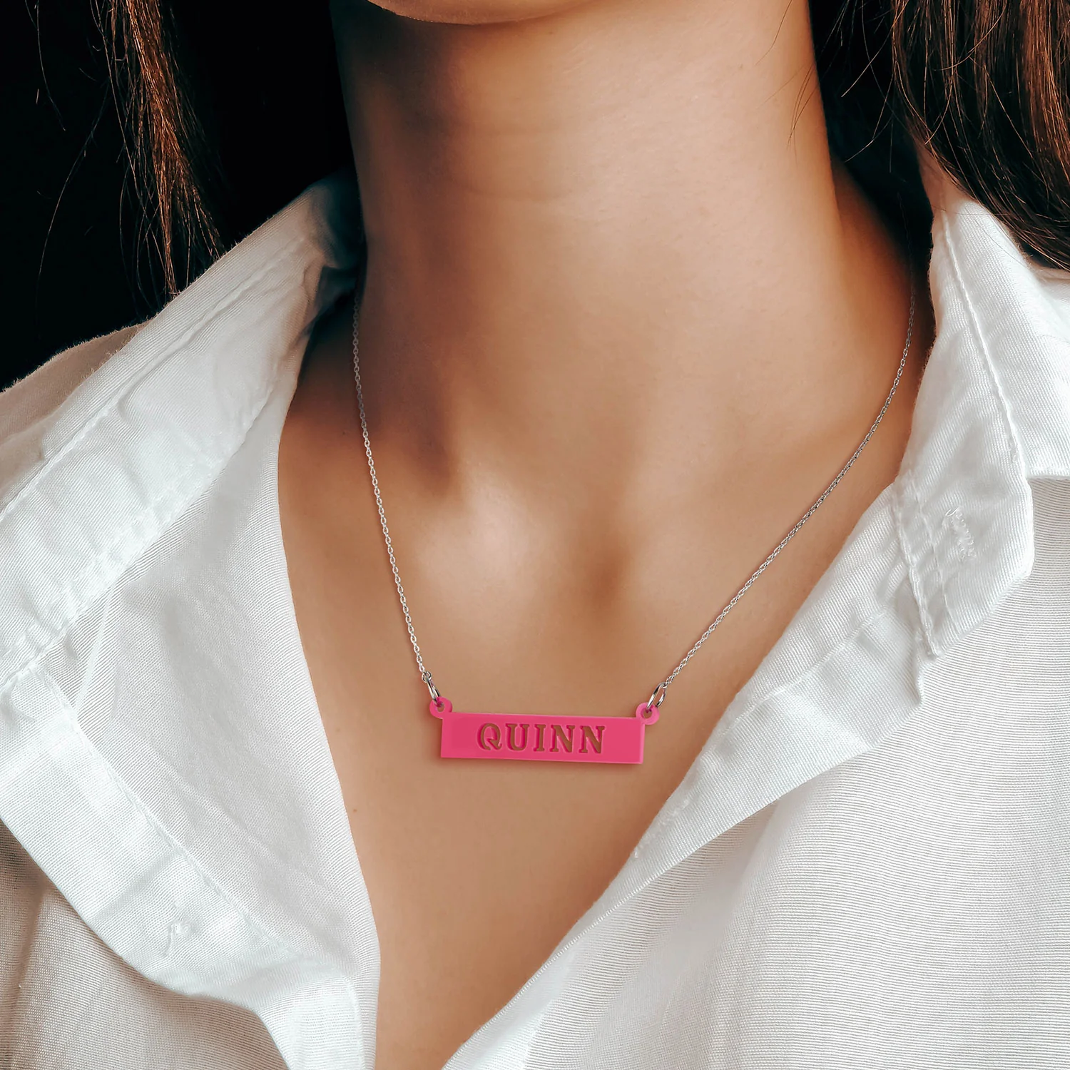 Personalzied Acrylic Bar Name Necklace - Image 3