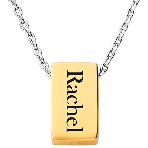 Petite Engraved Vertical Bar Necklace - Image 4