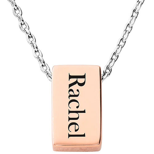 Petite Engraved Vertical Bar Necklace - Image 6