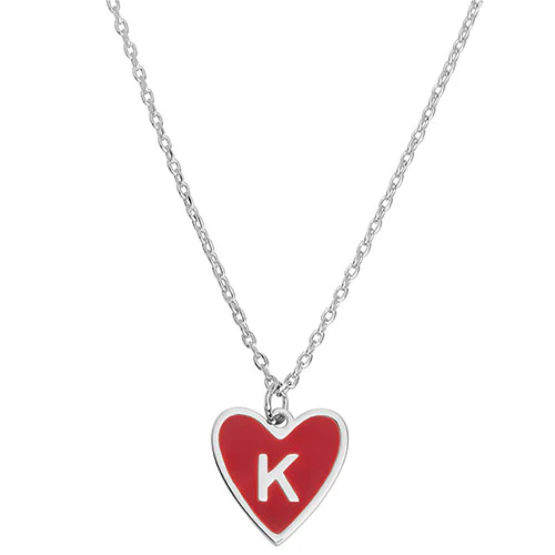 Petite Initial Heart with Enamel Necklace - Image 2