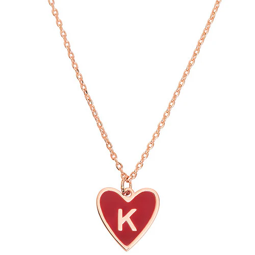 Petite Initial Heart with Enamel Necklace - Image 6
