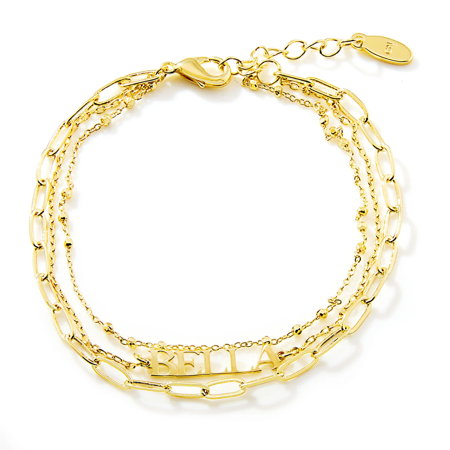 Petite Name Plaque Multichain Bracelet - Image 3