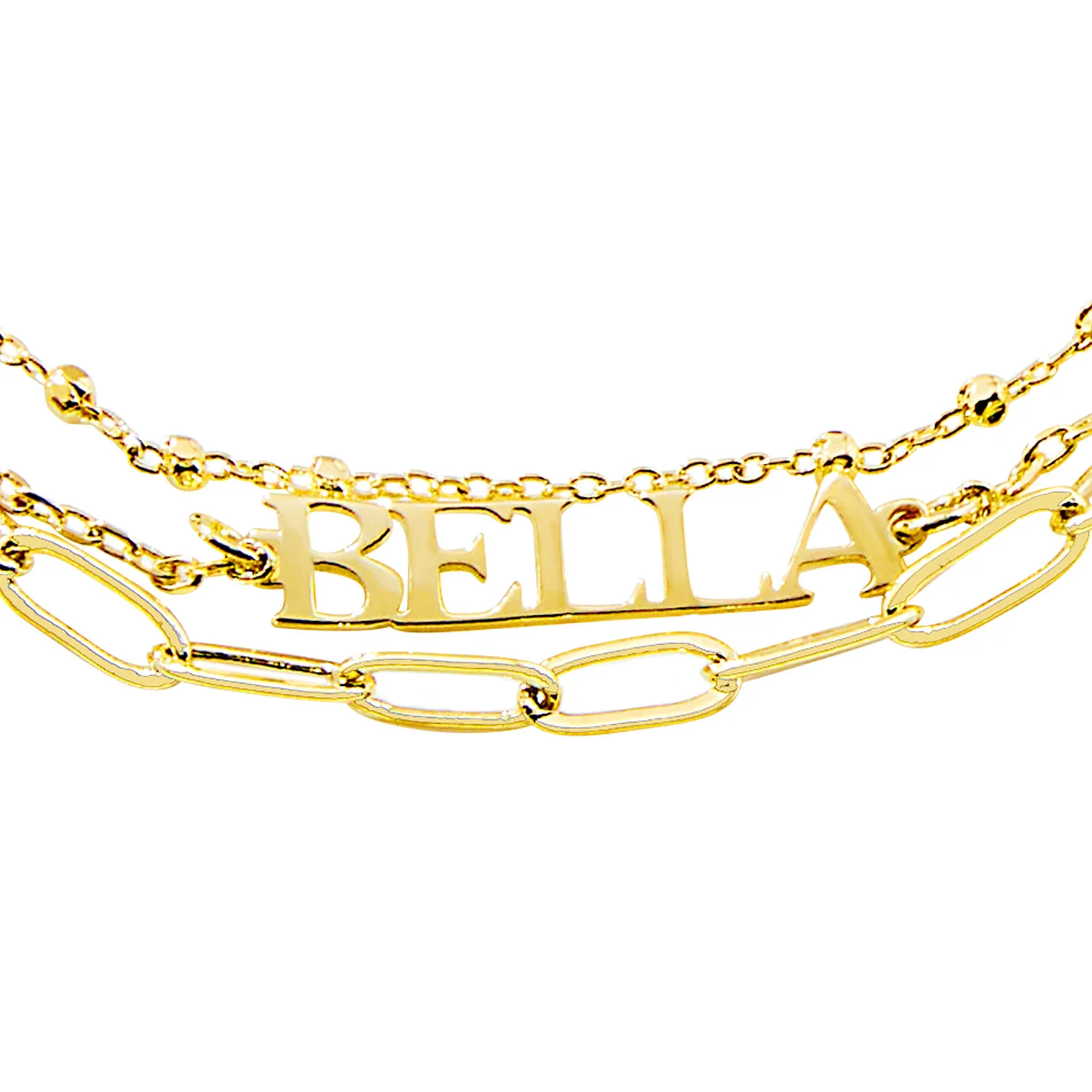 Petite Name Plaque Multichain Bracelet - Image 4